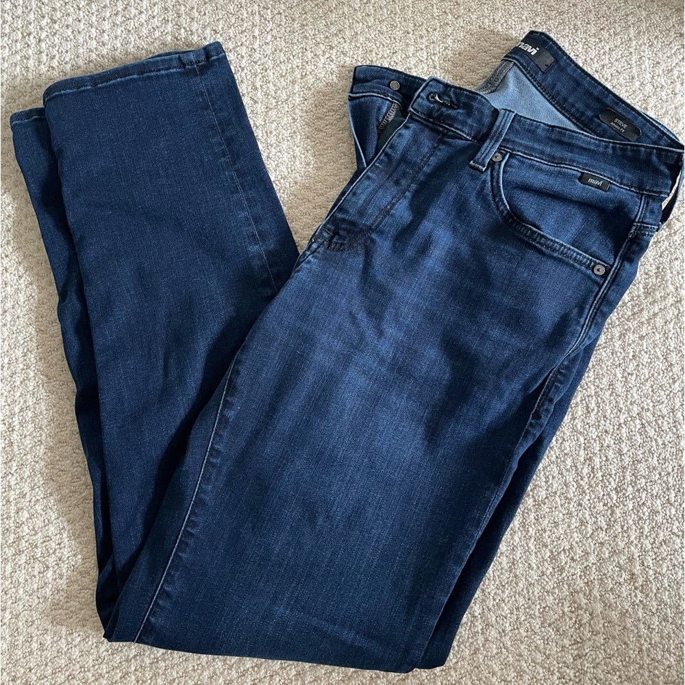 Mavi Dark Blue Slim Straight Jeans